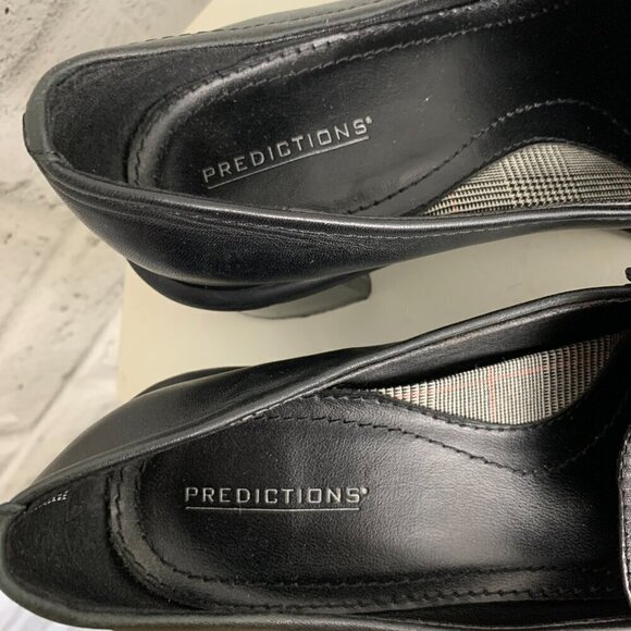 Vintage 90's Predictions Square Toe Black Leather Block Heel Loafer - Picture 9 of 10